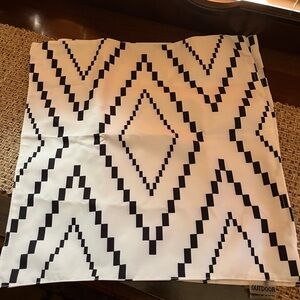 Chic Black and White Zigzag Accent Pillow For Outdoors